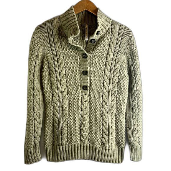Leo & Nicole Cable Knit 1/4 Button Sweater Size Medium - Picture 1 of 9